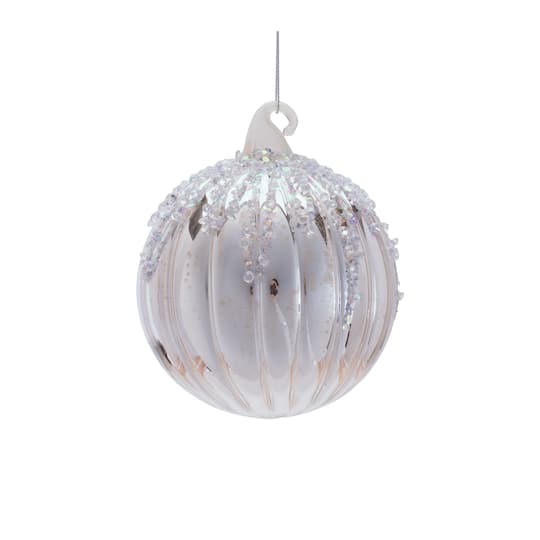 Melrose Silver Glass Ornament Set